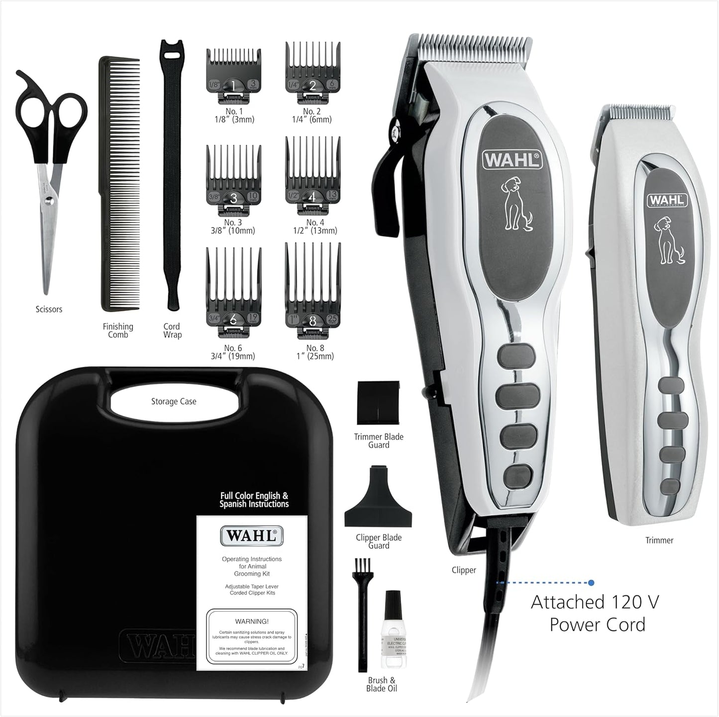 Wahl USA Pet-Pro Corded Clipper & Battery Trimmer Pet Grooming Combo K