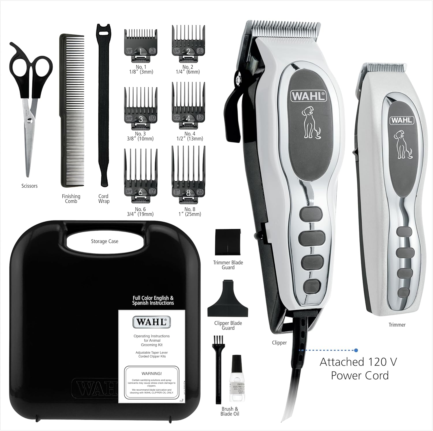 Wahl USA Pet-Pro Corded Clipper & Battery Trimmer Pet Grooming Combo K