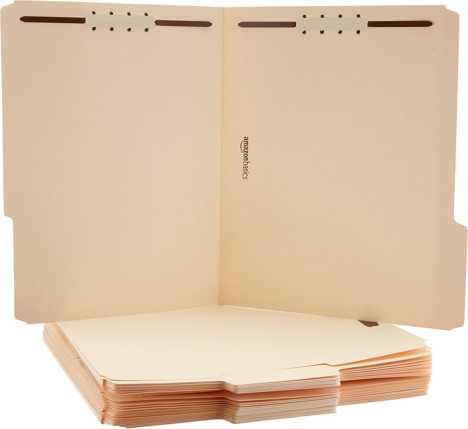 Amazon Basics Manila File Folders with Fasteners for Organized Filing,