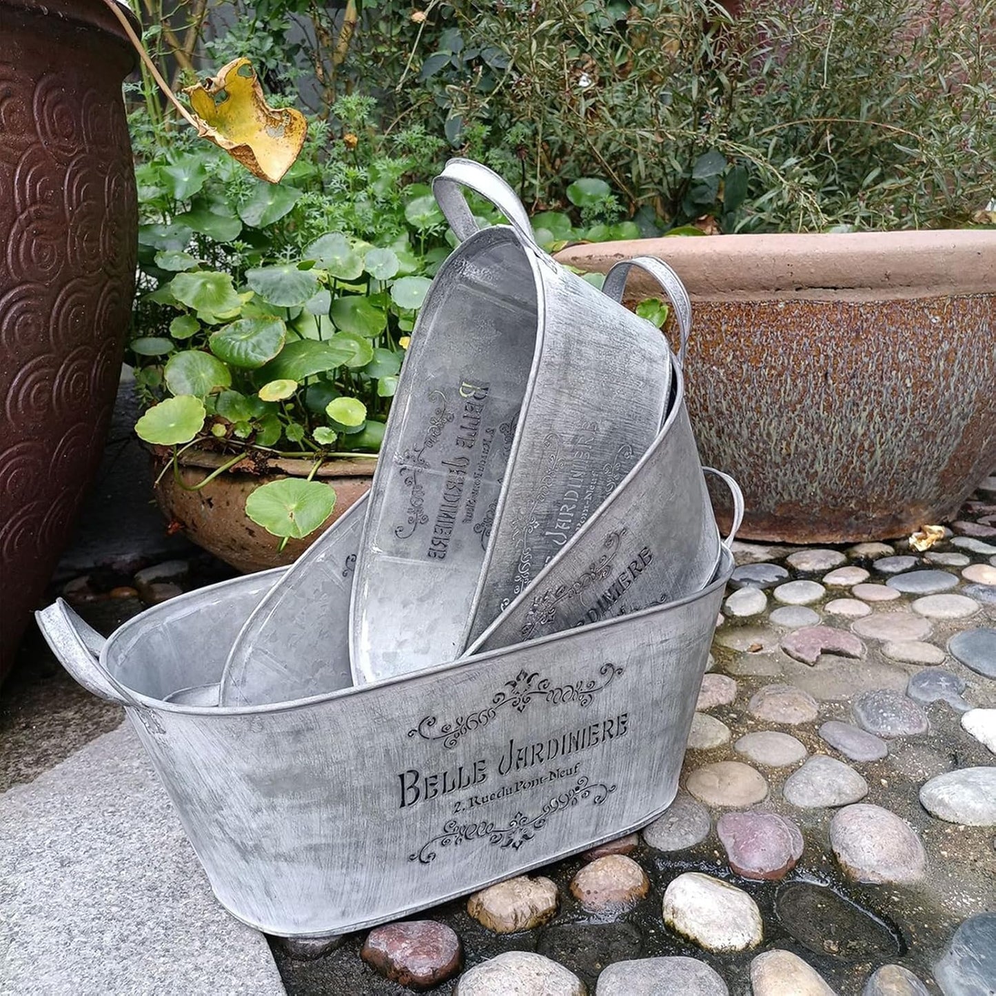 Metal Vases Farmhouse French Flower Bucket Vases For Cut Flowers For H