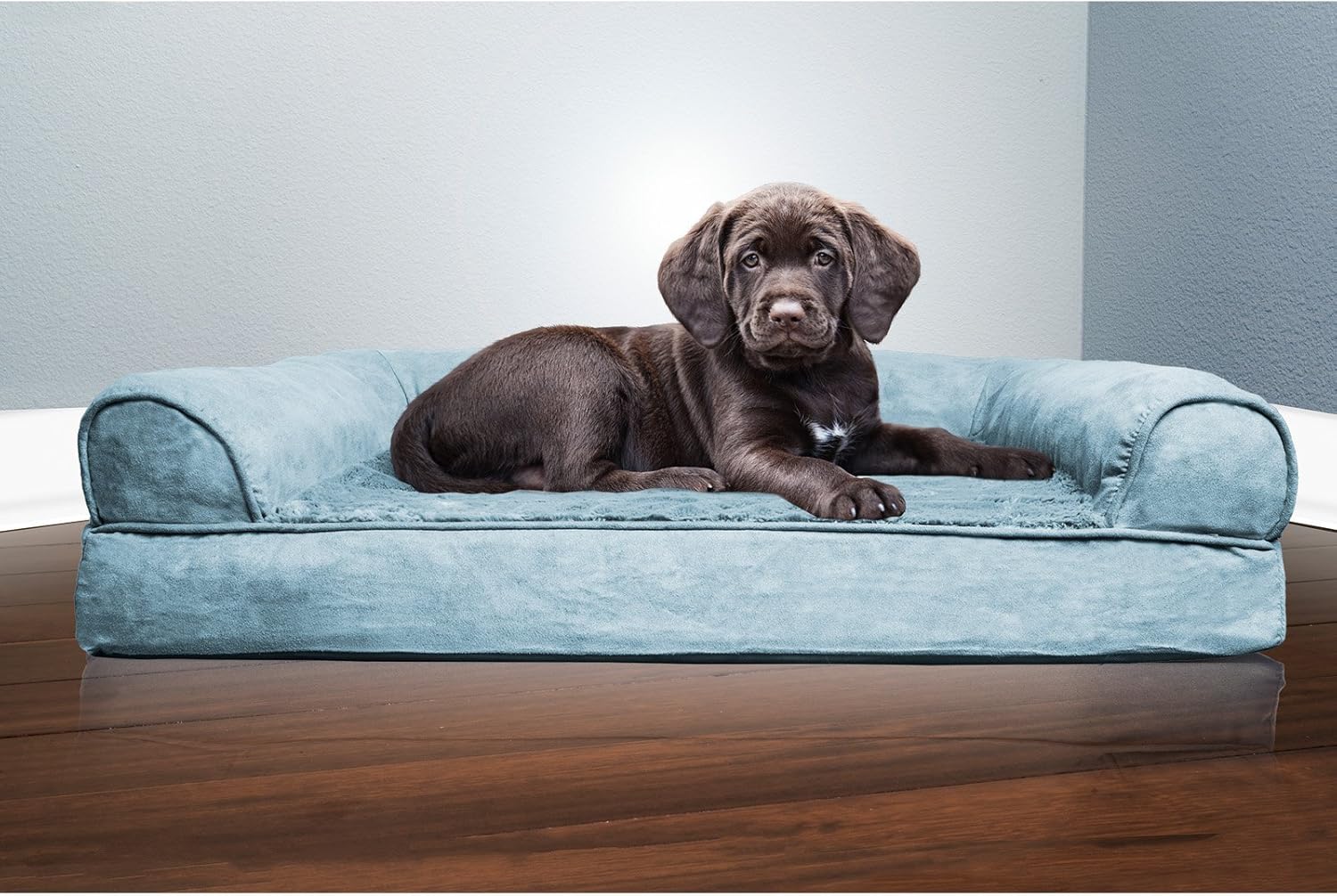Furhaven Orthopedic Dog Bed for Medium/Small Dogs w/ Removable Bolster