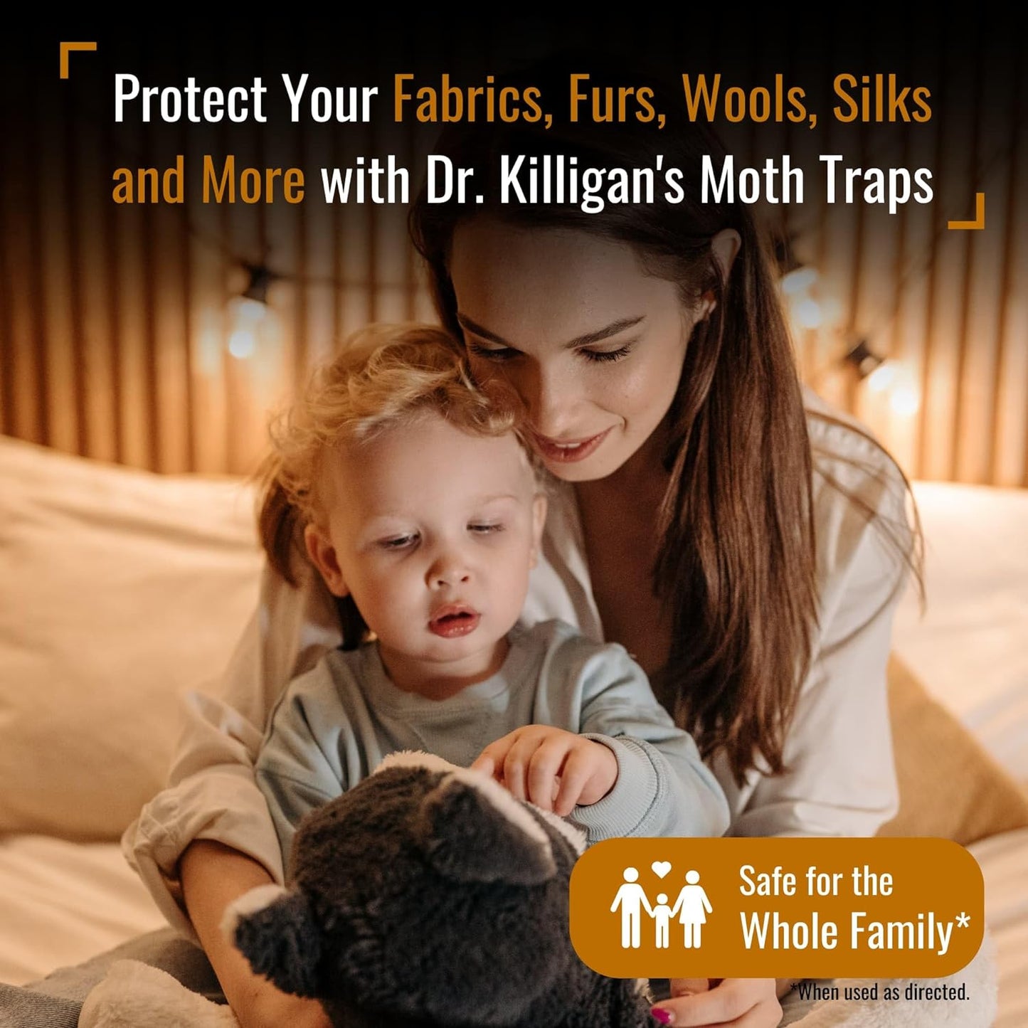 Dr. Killigan's Premium Clothing Moth Traps with Pheromones Prime | Non-Toxic Clothes Moth Trap with Lure for Closets & Carpet | Moth Treatment & Prevention | Case Making & Web Spinning (Black)