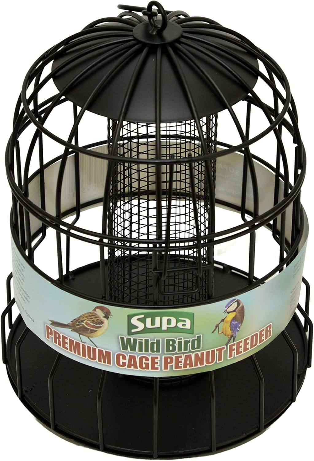 Supa Premium Wild Bird Cage Peanut Feeder, Deters Squirrels and Larger Birds Such As Doves & Pigeons