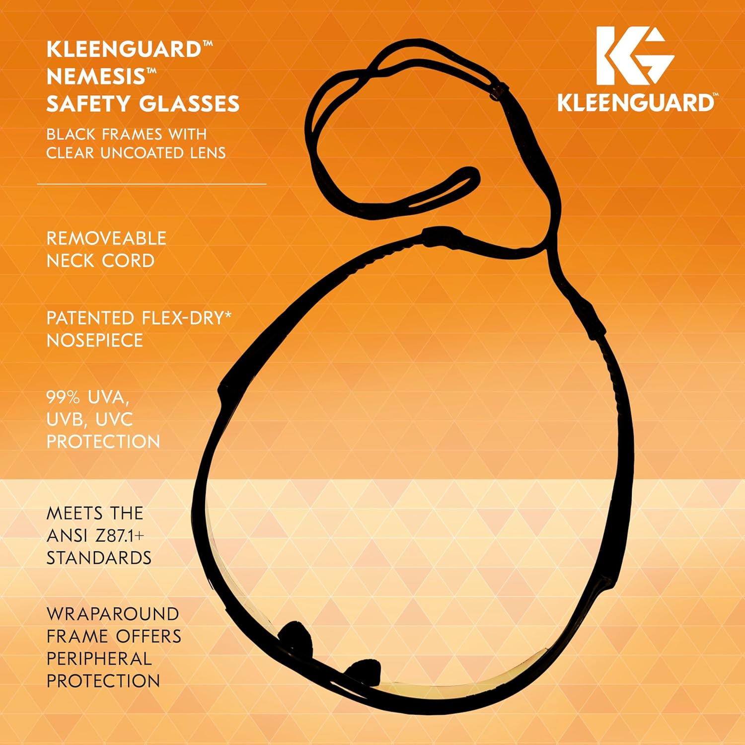 KleenGuard™ V30 Nemesis™ Safety Glasses (25676), Clear Lenses, Black F