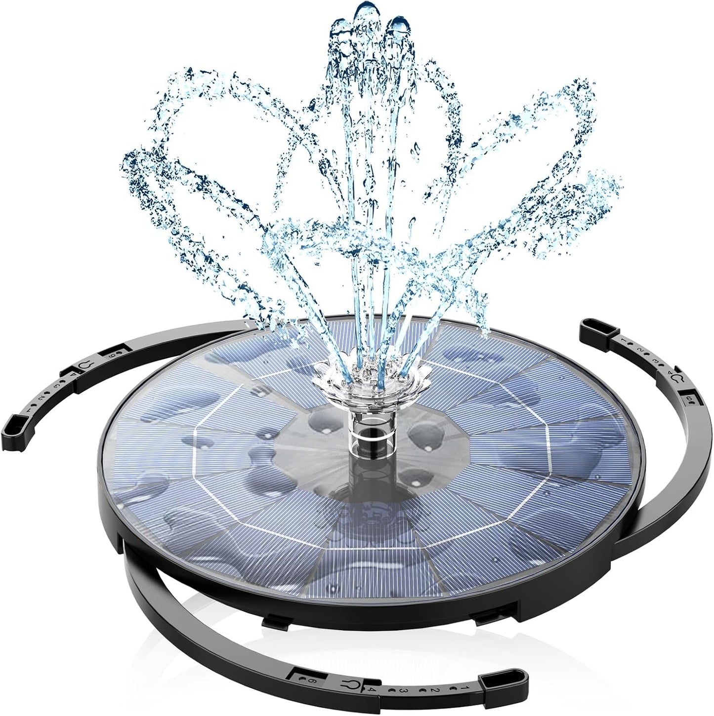 AISITIN 3.5W Solar Fountain Pump Upgraded 2026, Solar Water Fountain DIY Kit with 8 Nozzles & 3 Fixed Bracket & 9.8ft Cord for Garden, Bird Bath, Ponds, Fish Tank, Aquarium, Courtyard and Outdoor