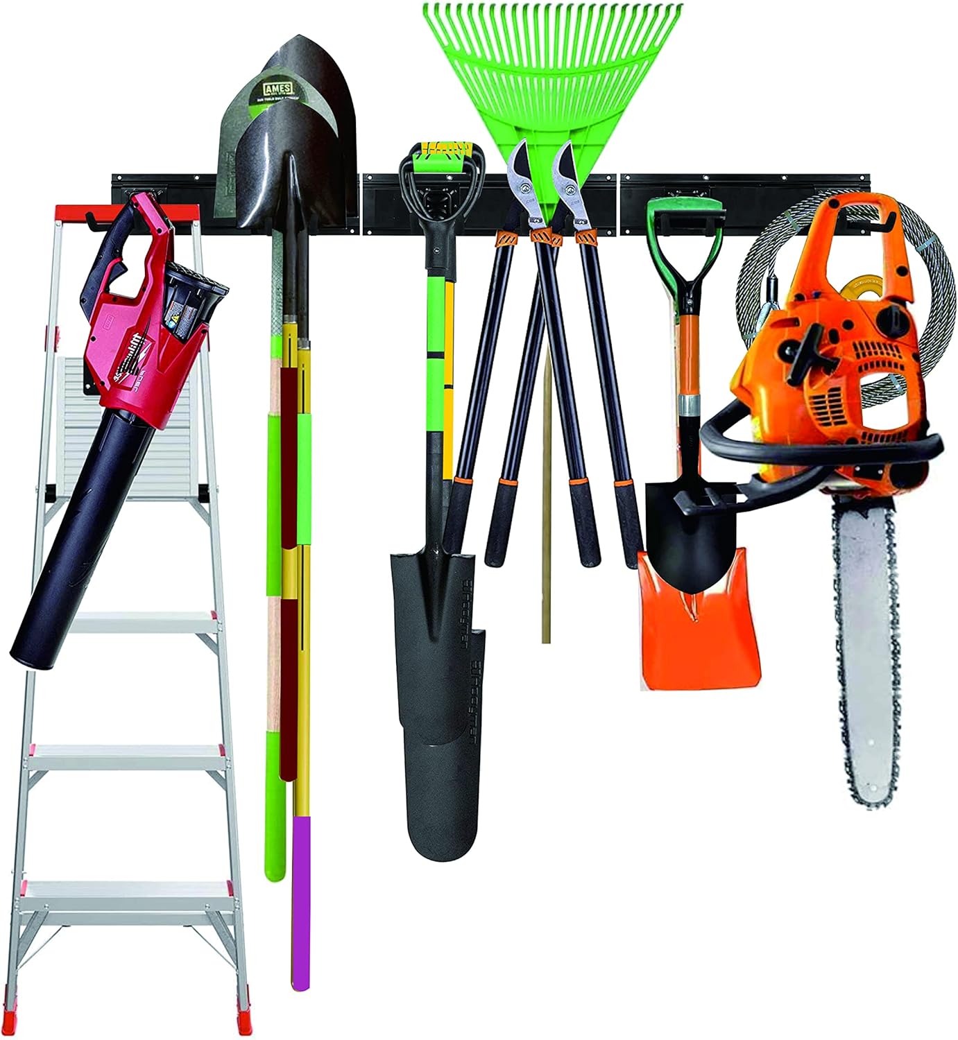 2 Pcs Garage Hooks, Heavy Duty Garage Storage Hooks Steel Tool Organizer Wall Mount Hanger Rack Garage Storage Utility Hooks for Car Tires, Ladders, Chairs, Strollers, Power Tools, Garden Tools