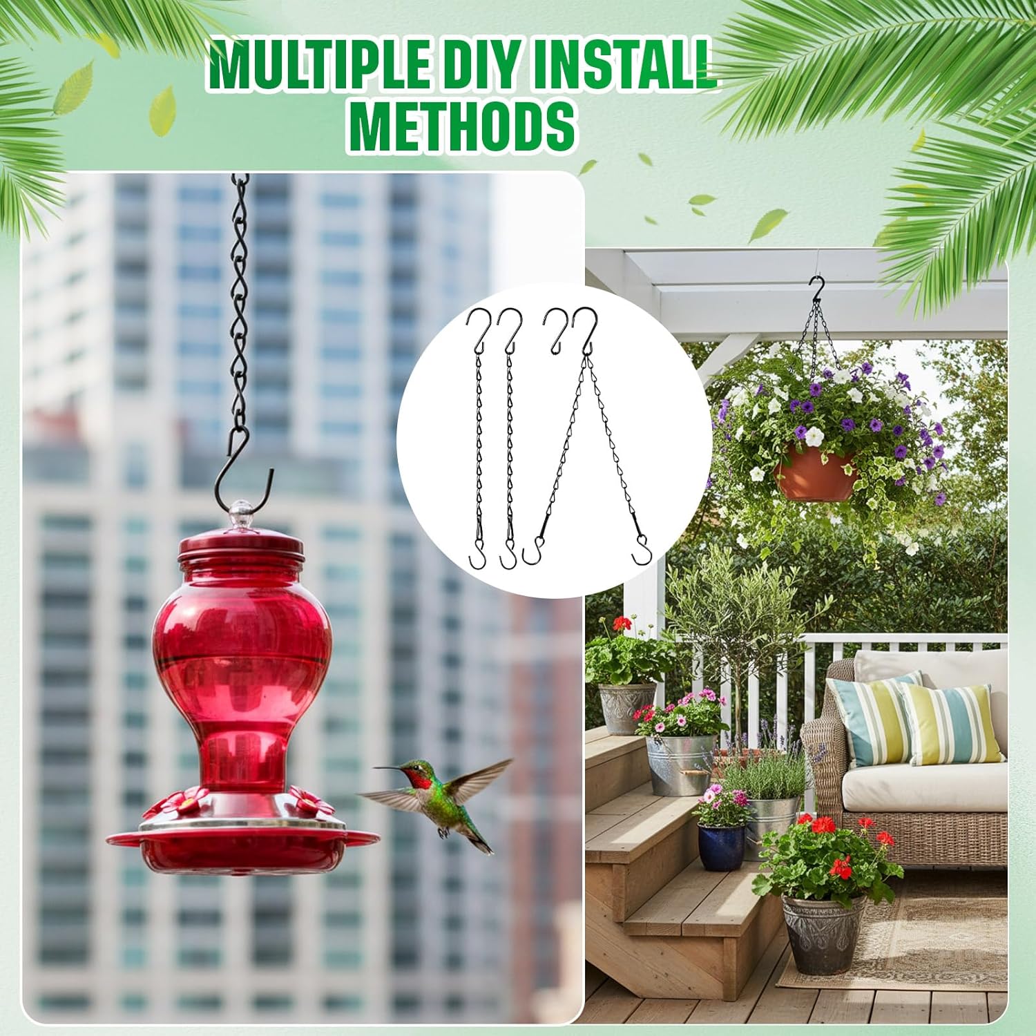 EBOOT 2 Pcs Hanging Chain for Bird Feeders, Planters, Lanterns and Orn