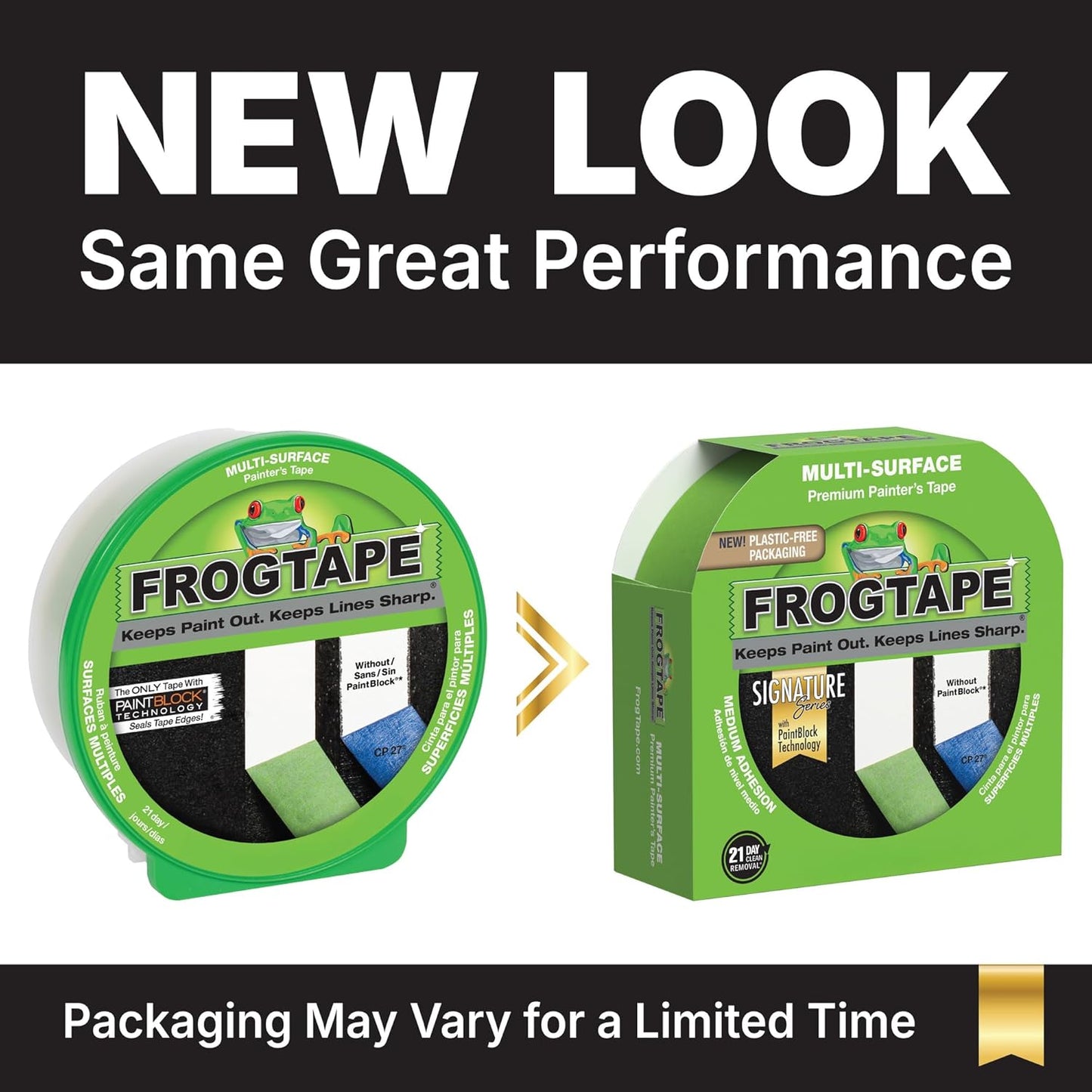 FrogTape Multi-Surface Painters Tape with PAINTBLOCK, 1 Inch Wide (0.94 In. x 60 Yds), Medium Adhesion, Green, 1 Roll (1358463)