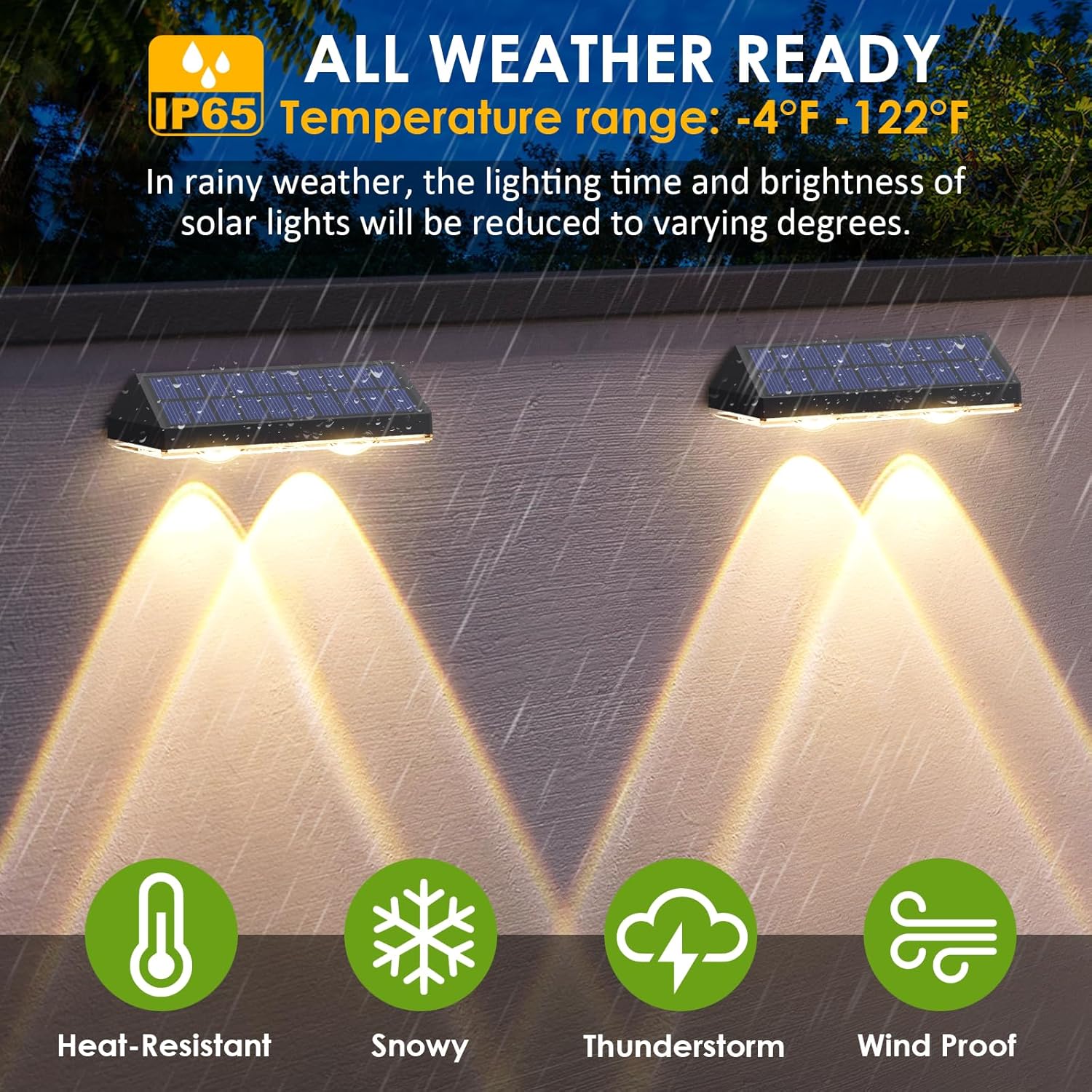 Solar Fence Lights Outdoor - 2700/4000/6000K 3 Mode, 8 Pack Solar Fenc