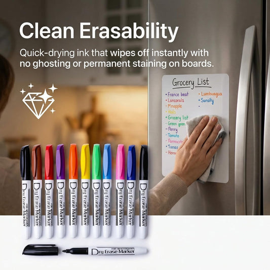 Volcanics Dry Erase Markers Low Odor Fine Whiteboard Markers Thin Box 