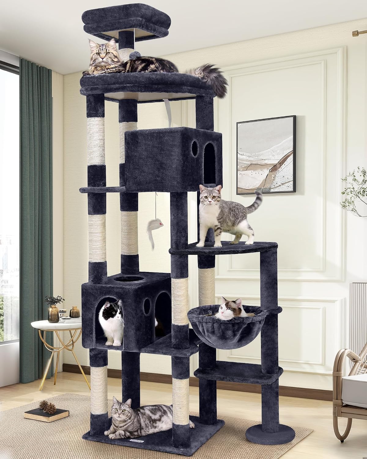 Globlazer Giant Cat Tree, 83 inch Cat Tree for Indoor Cats Large Adult