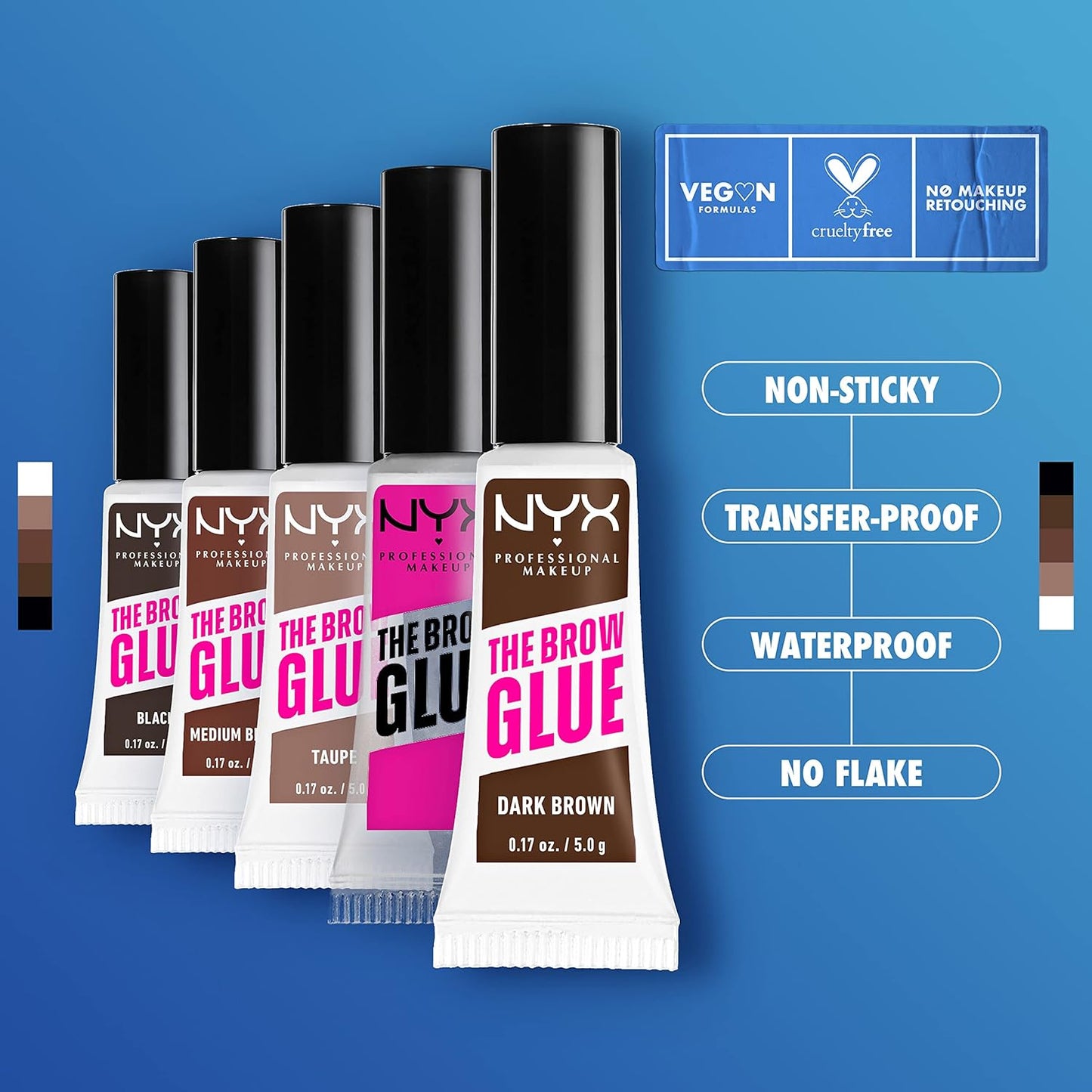 NYX PROFESSIONAL MAKEUP The Brow Glue, Extreme Hold Eyebrow Gel - Clea