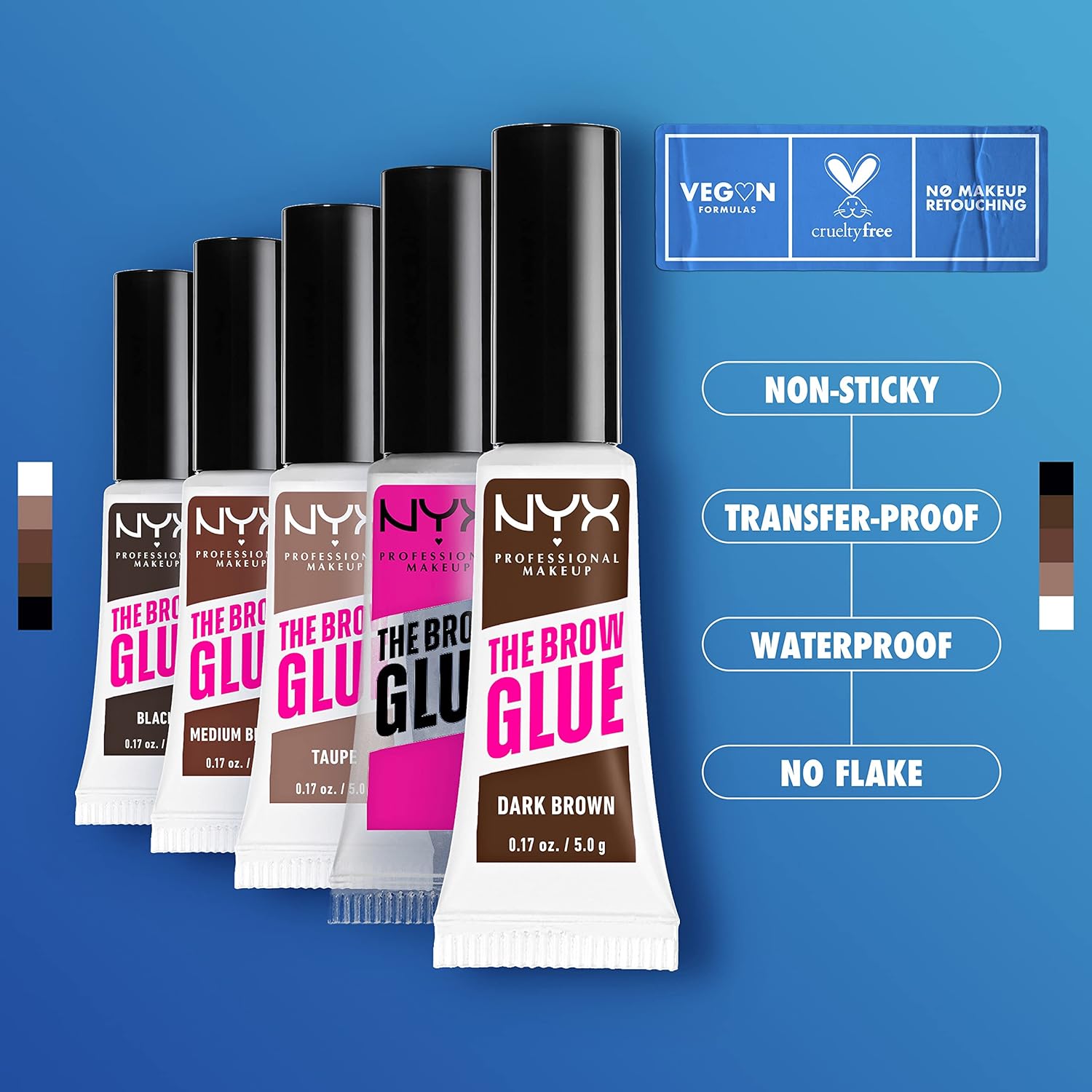 NYX PROFESSIONAL MAKEUP The Brow Glue, Extreme Hold Eyebrow Gel - Clea