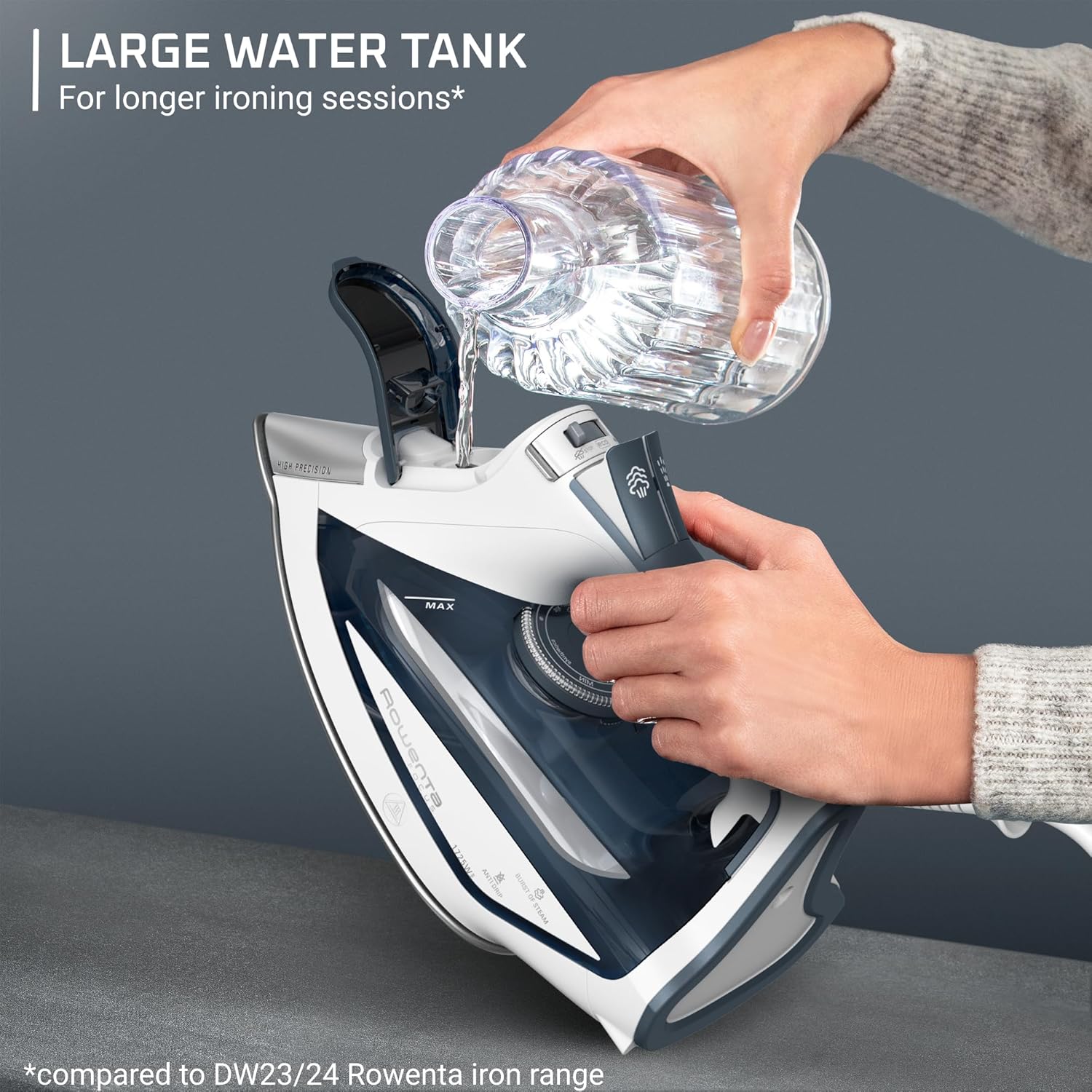 Rowenta Focus Excel Steam Iron for Clothes, Anti-Drip Protection, Iron