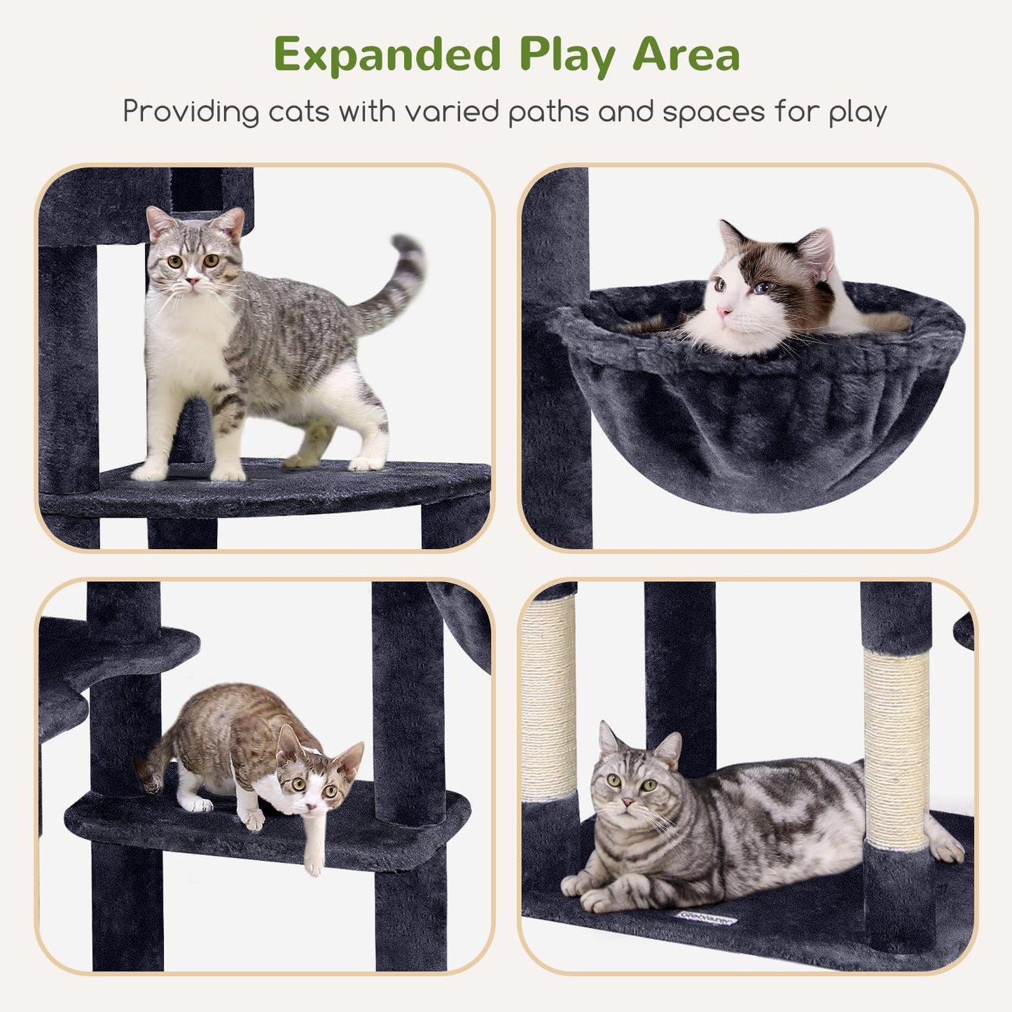Globlazer Giant Cat Tree, 83 inch Cat Tree for Indoor Cats Large Adult
