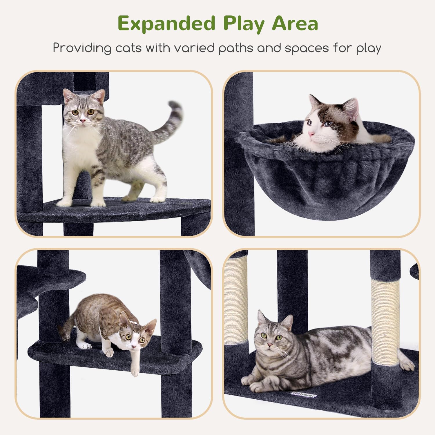 Globlazer Giant Cat Tree, 83 inch Cat Tree for Indoor Cats Large Adult