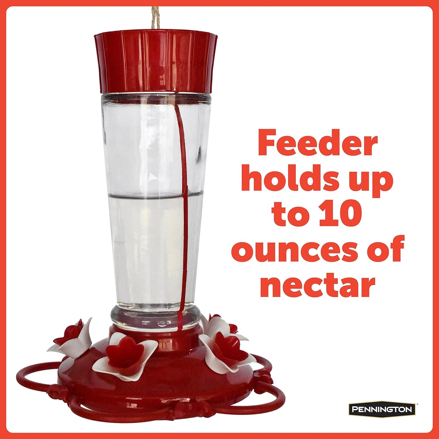 Pennington Pride Glass Hummingbird Feeder 10 Ounces