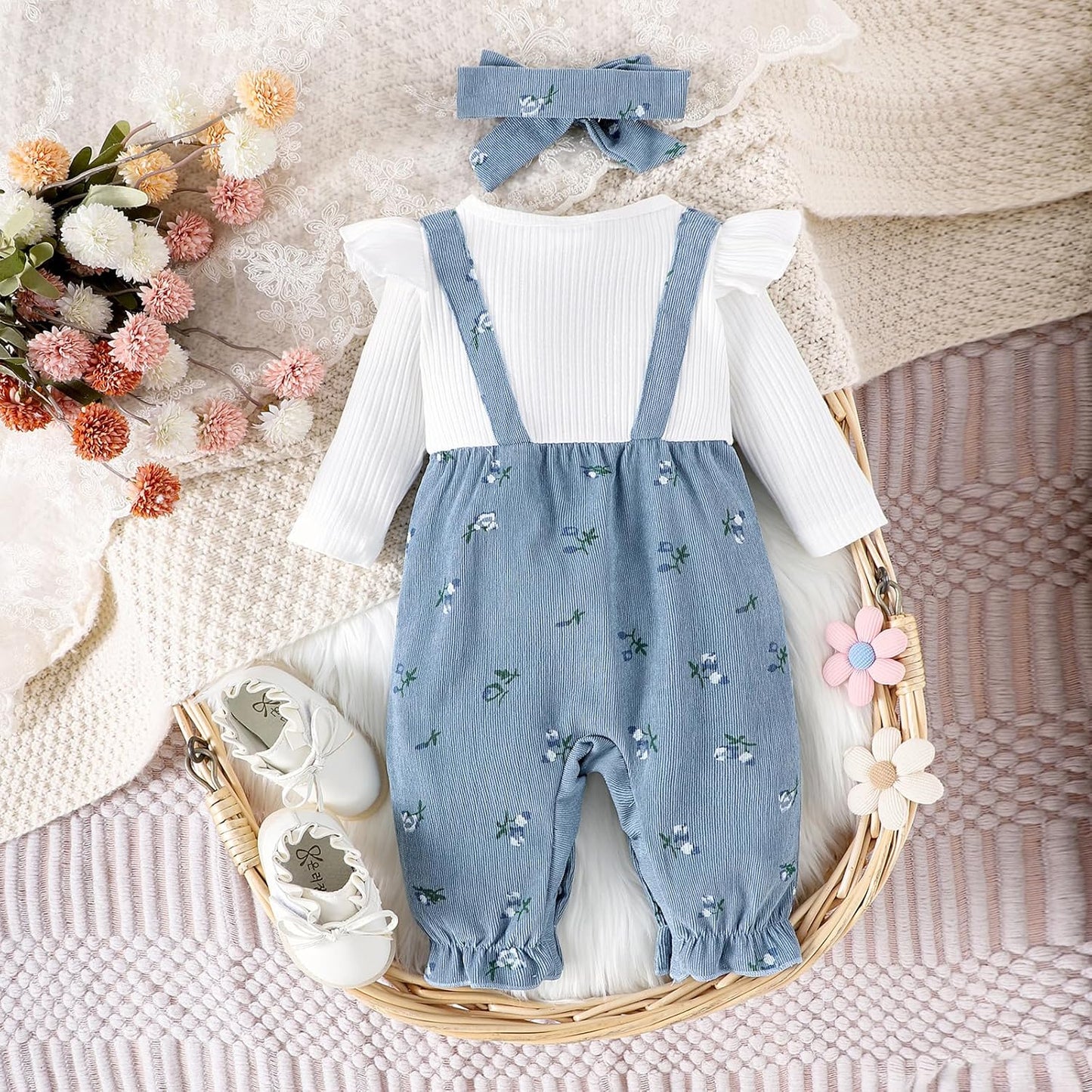 YINGISFITM Newborn Baby Girl Clothes Long Sleeve Romper One Piece Jump
