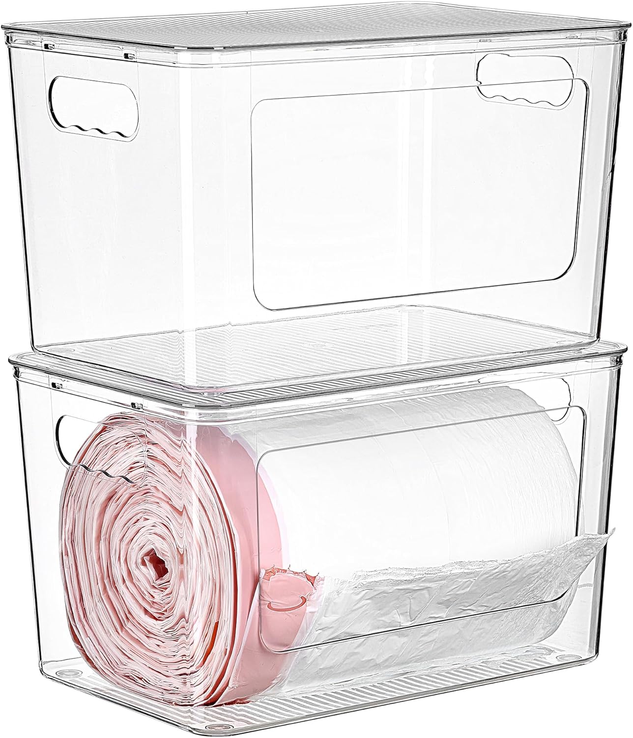 Vtopmart 2 Pack Trash Bag Holder, Stackable Garbage Bag Dispenser for 