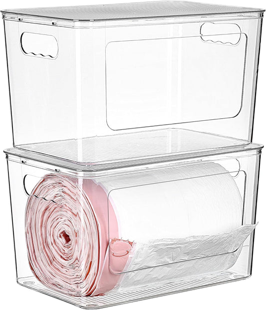Vtopmart 2 Pack Trash Bag Holder, Stackable Garbage Bag Dispenser for 
