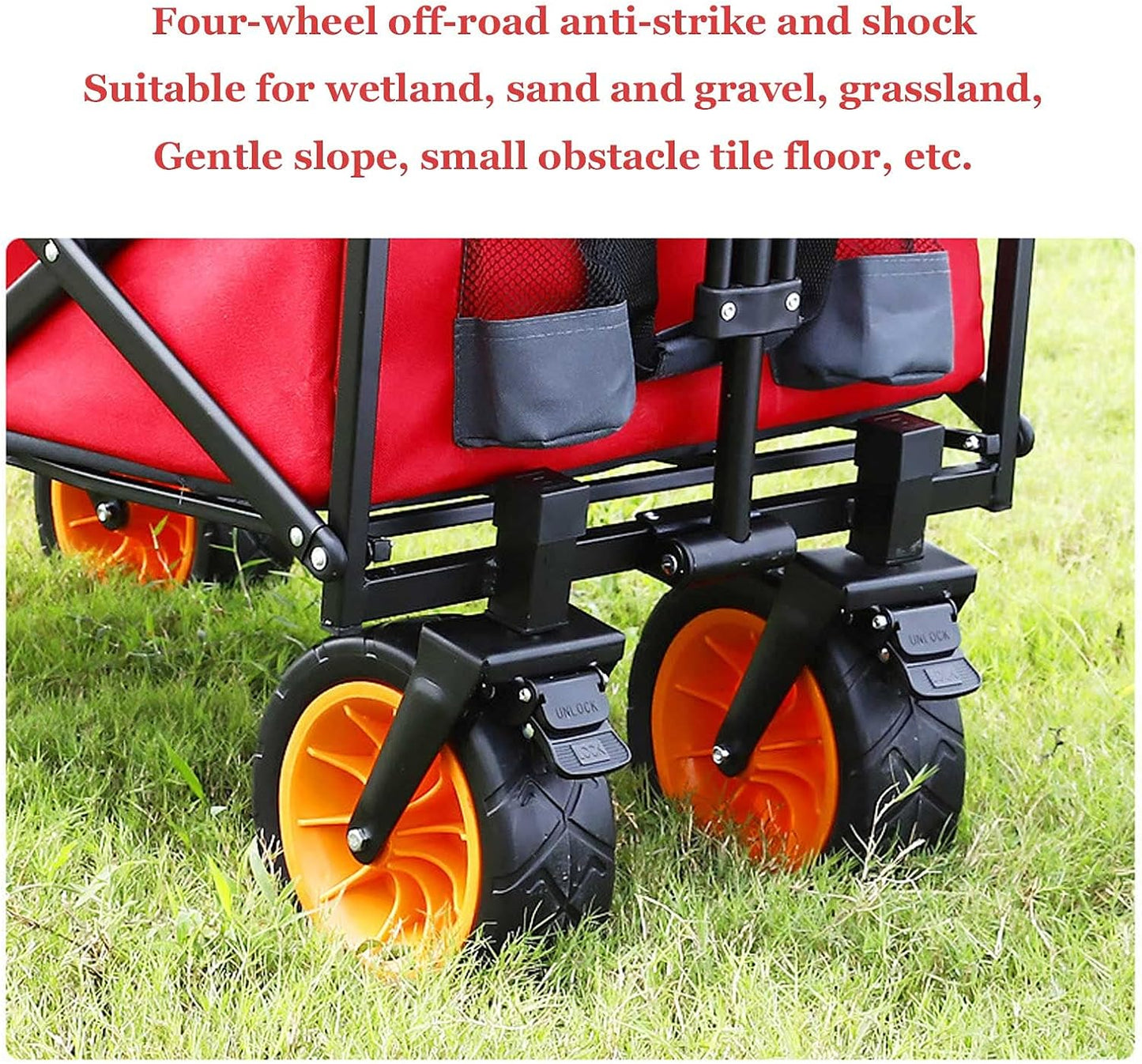 Portable Fold Up Cart Outdoor Camping Heavy-Duty Collapsable Wagon Fol