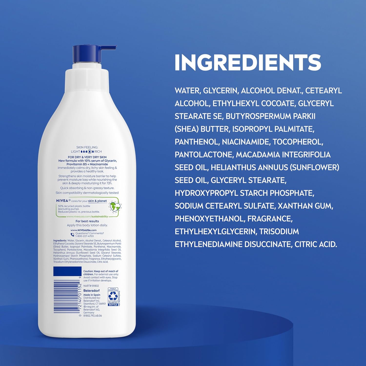NIVEA Intense Healing Body Lotion for Very Dry, Itchy Skin with Glycer