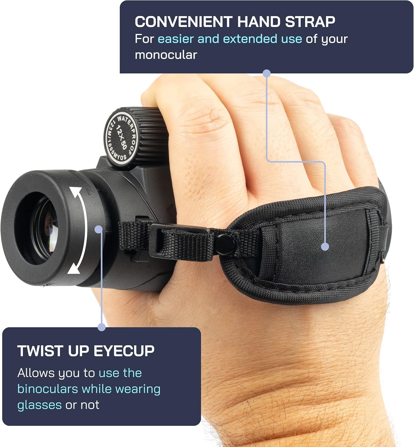 Omano Smithsonian 12x50 Monocular Telescope with Smartphone Adaptor – 