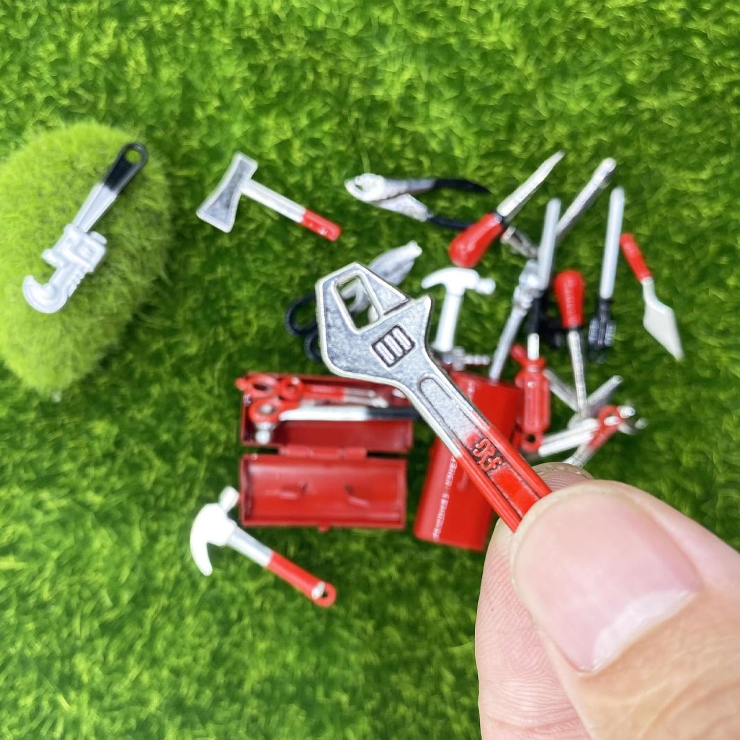 Cayway 25 PCS Miniature Garden Tools - Mini Scene Model Work Tools for DIY Miniature Fairy House