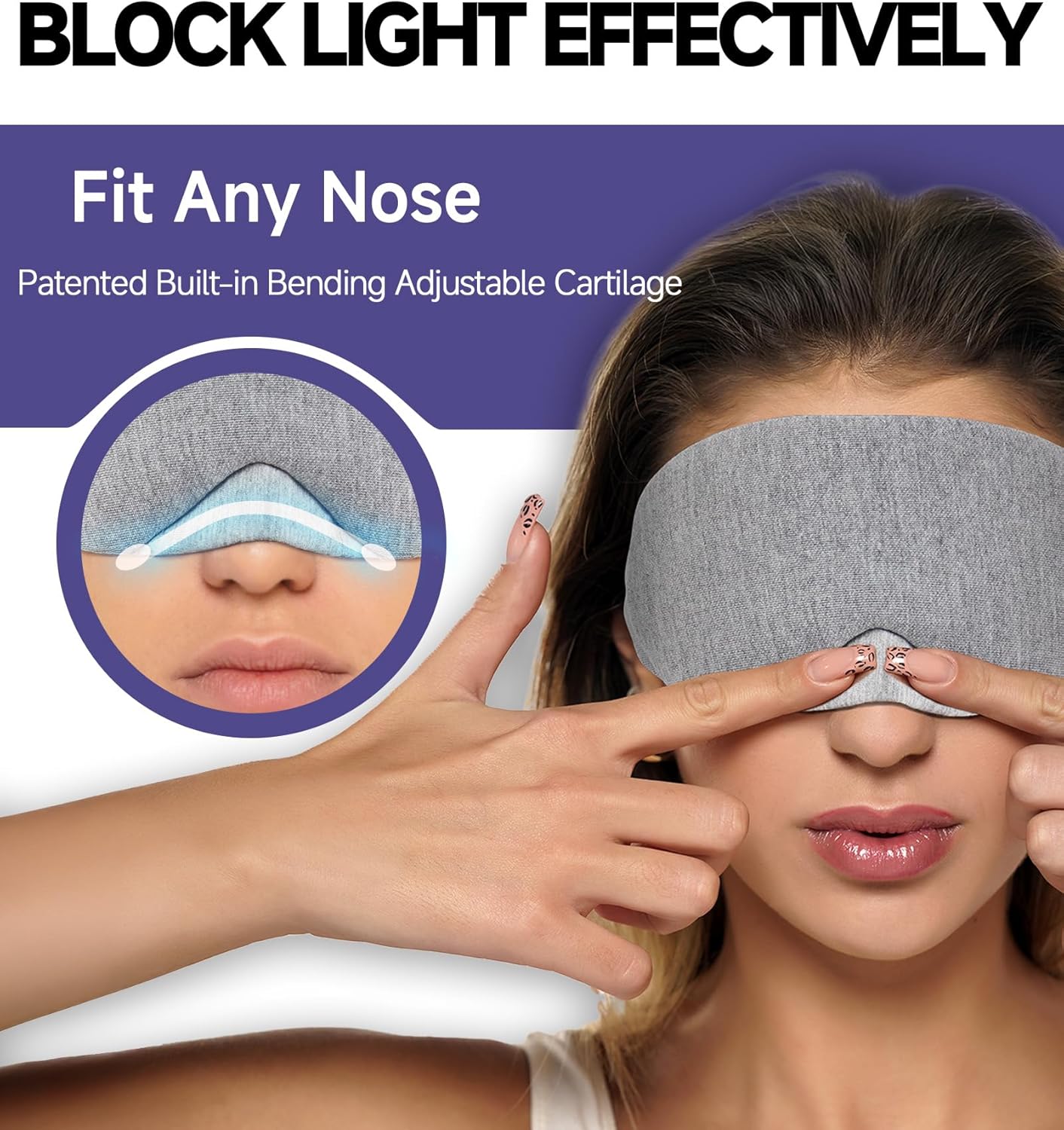 Mavogel Cotton Sleep Eye Mask - Updated Design Light Blocking with Adj