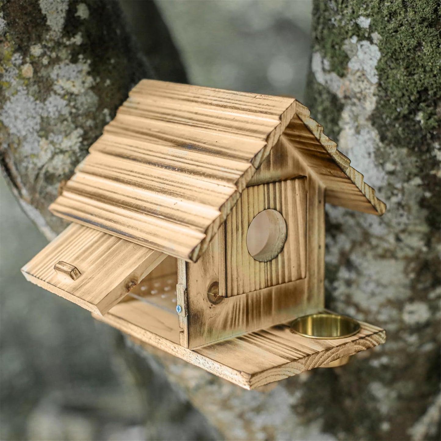 Bird House for Outside - Wooden Bluebird House - Weatherproof Outdoor Birdhouse for Garden Birds - Durable Nesting Box for Wild Bird Watching & Garden Decoration