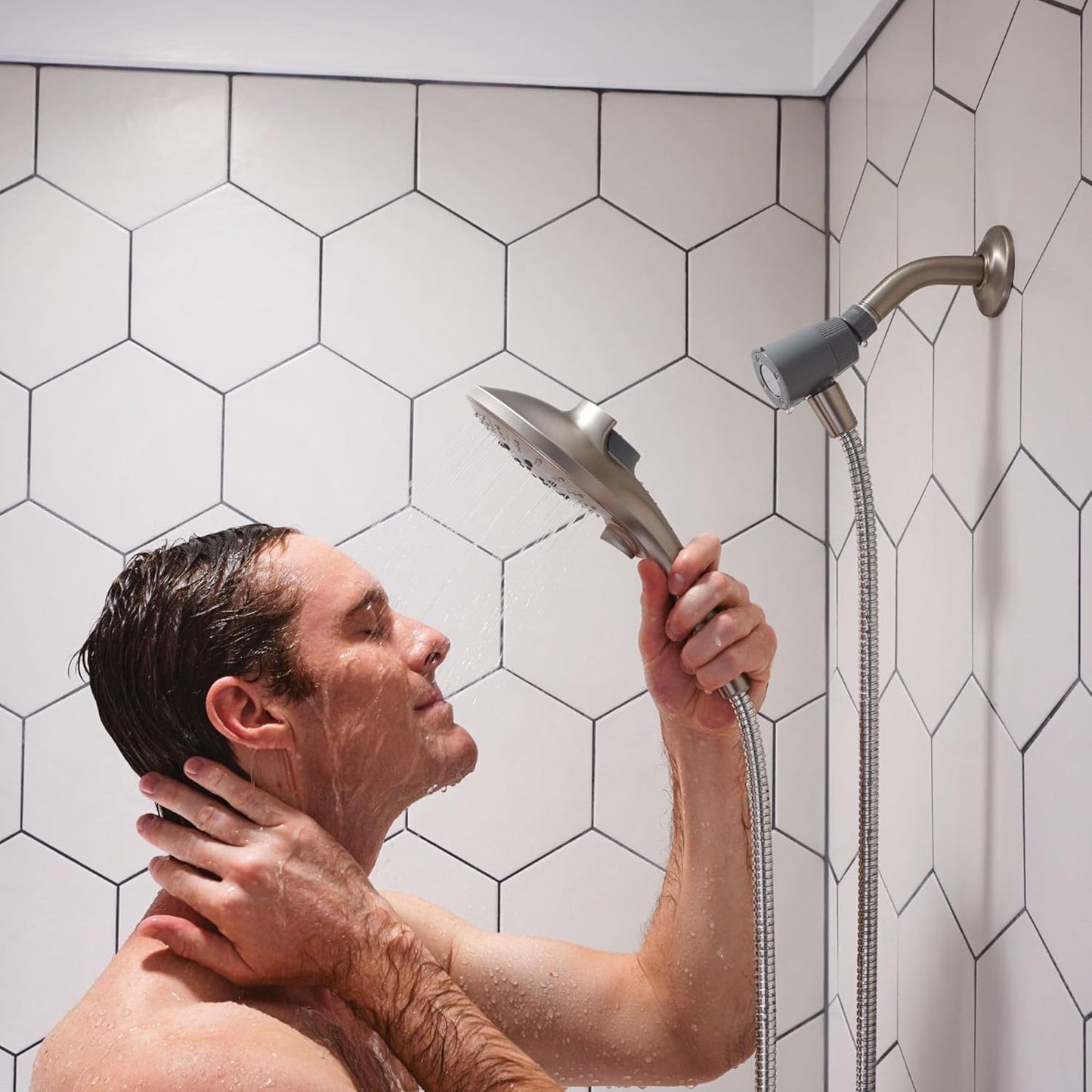 Moen Engage Spot Resist Brushed Nickel Six-Function 5.5-Inch Removable Handheld Showerhead with Magnetic Docking System, 26112SRN