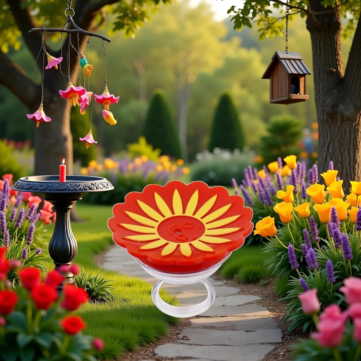 Yellow Hummingbird Feeder,Creative Portable Feeding Water Tool Bird Ac