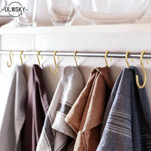 20Pcs Gold S Hooks,Aluminum Alloy S Shaped Hook,4.3x1.4inch Gold Hook Hanger,Heavy Duty S Hook,Utility S Hooks for Bathroom,Cloakroom,Kitchen,Garden
