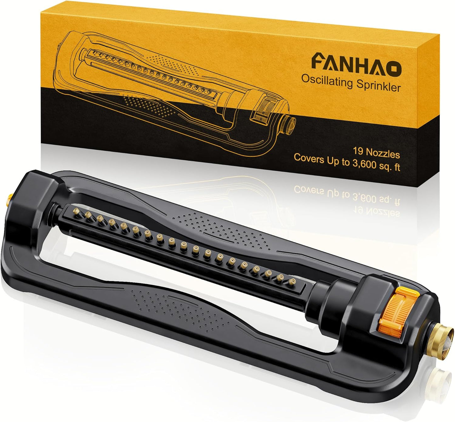 FANHAO Oscillating Sprinkler for Yard, Garden and Flower Beds, Covers 