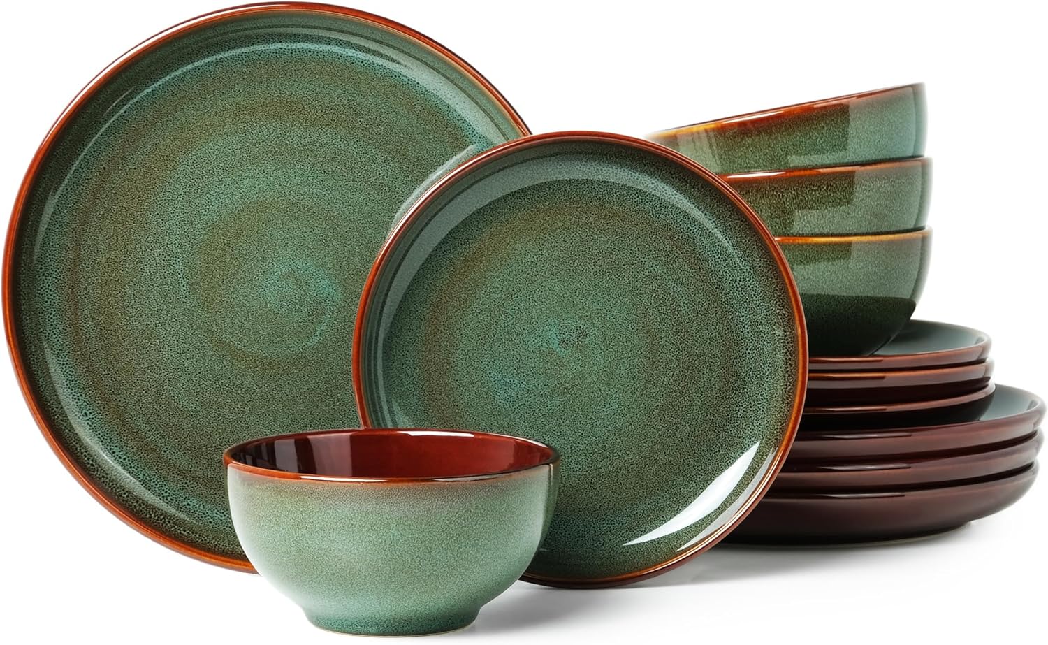 Stoneware Dinnerware Sets, Ceramic Plates and Bowls Set, Microwave & D