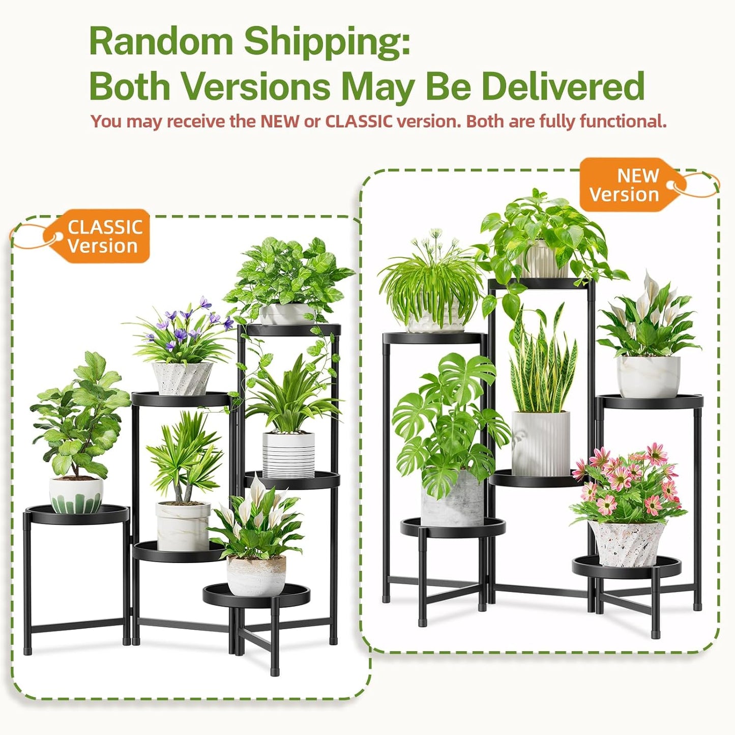 iDavosic.ly 6 Tier Large Plant Stand Indoor with 10 Inch Wide Tray, Ti