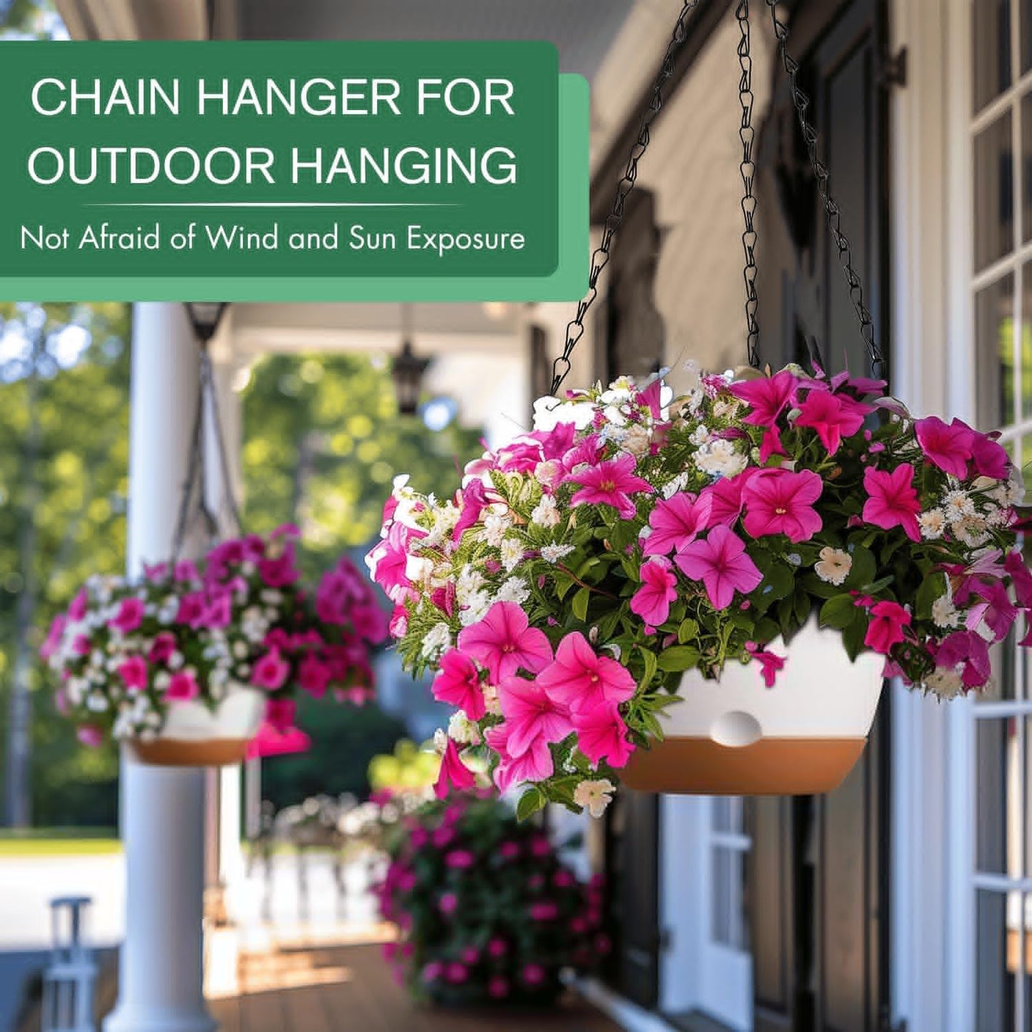 Set of 2-10 Inch Hanging Planters for Indoor Plants with Self-Watering