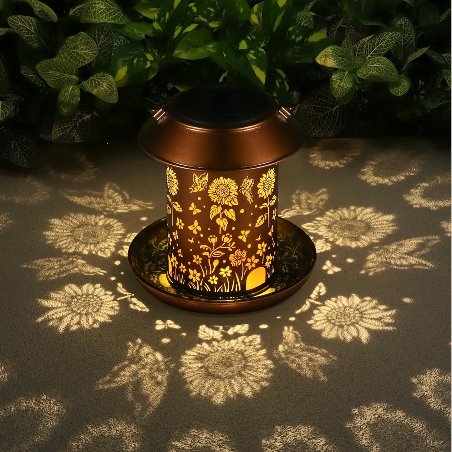 Sunflower Solar Bird Feeder for Outdoors Hanging Solar Lanterns Waterp