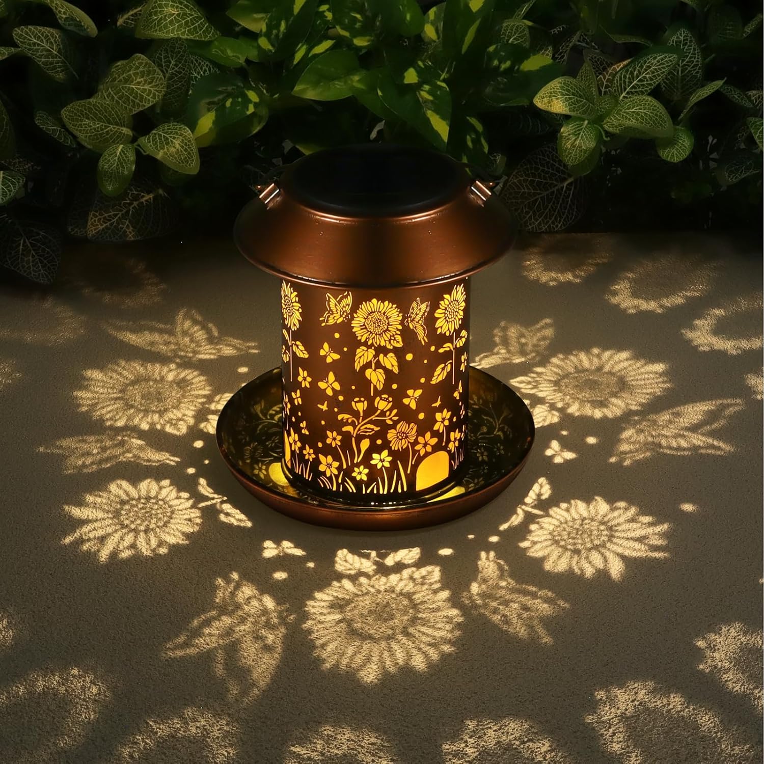 Sunflower Solar Bird Feeder for Outdoors Hanging Solar Lanterns Waterp
