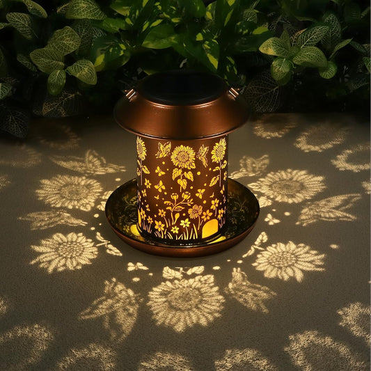 Sunflower Solar Bird Feeder for Outdoors Hanging Solar Lanterns Waterp