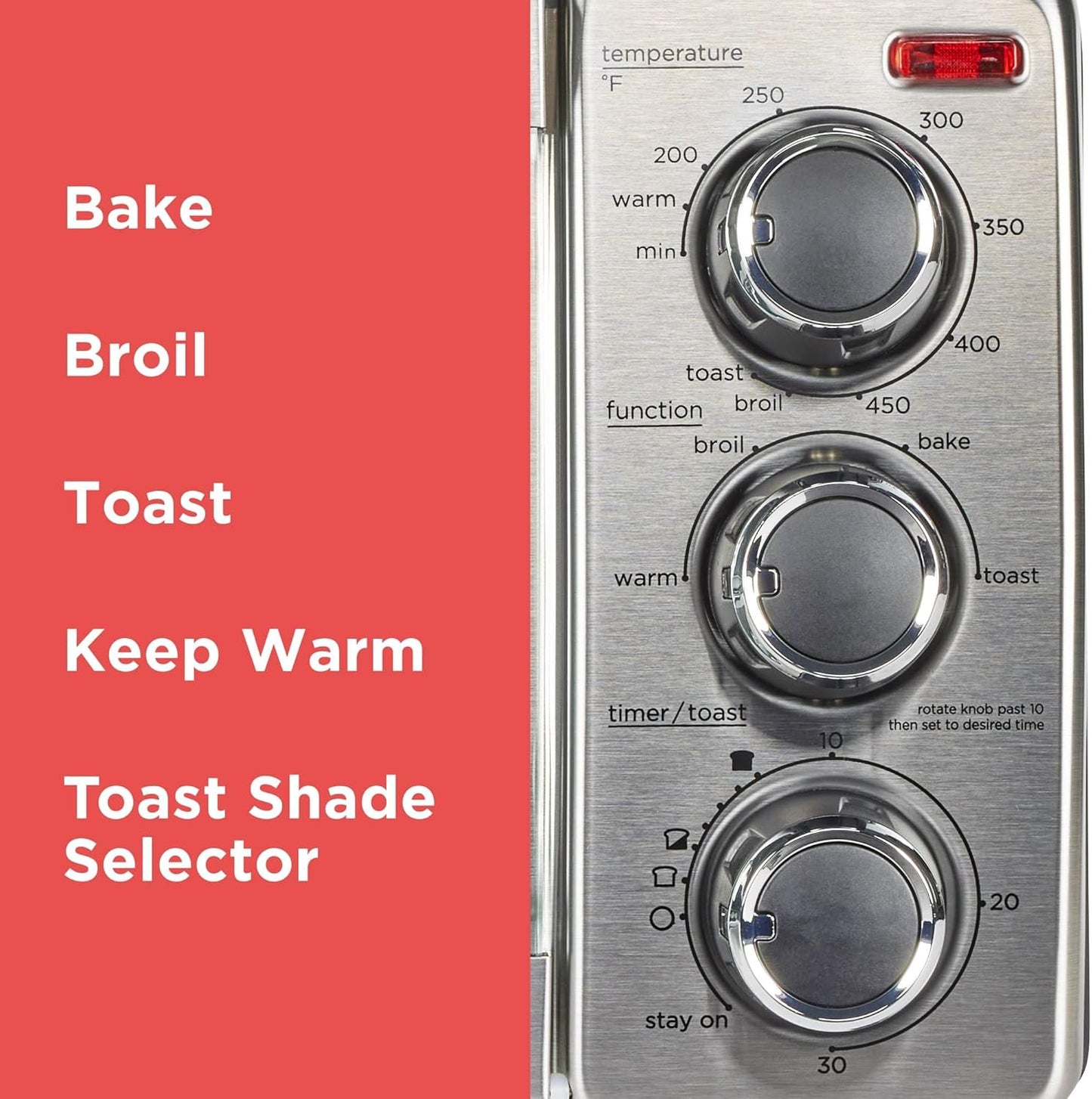 BLACK+DECKER TO1313SBD Toaster Oven, 15.47 Inch, Silver