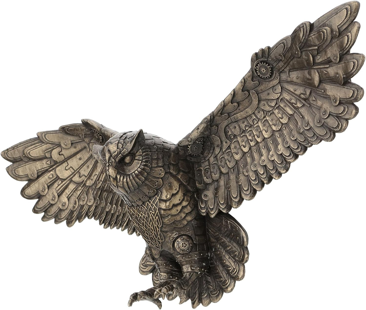 Veronese Design 21 5/8 Inch Steampunk Owl Open Wings Cold Cast Resin Bronze Finish Animal Wall Sculpture Plaque