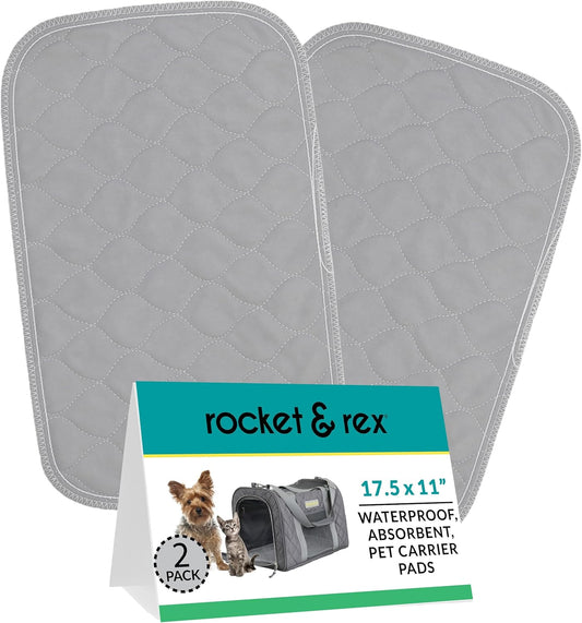 rocket & rex Premium Washable Pet Carrier Pads, Reusable, Waterproof &