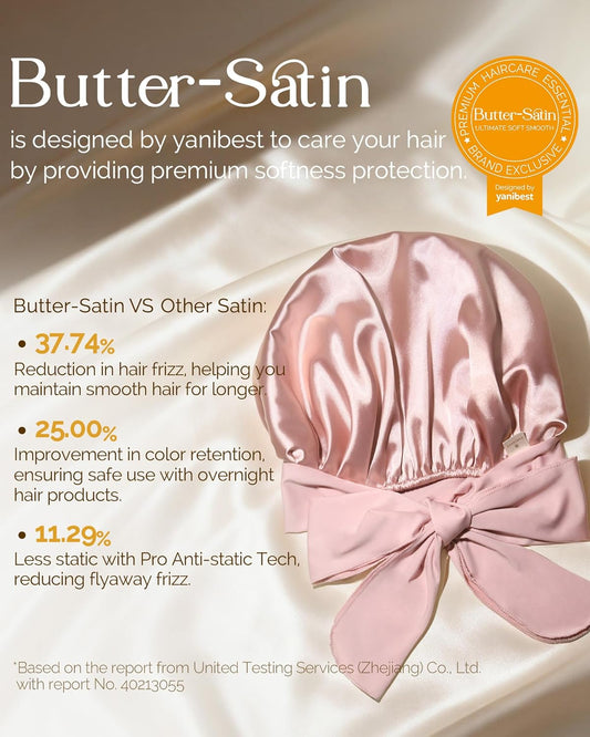 YANIBEST Adjustable Satin Bonnet for Sleeping Women Double Layer Hair 