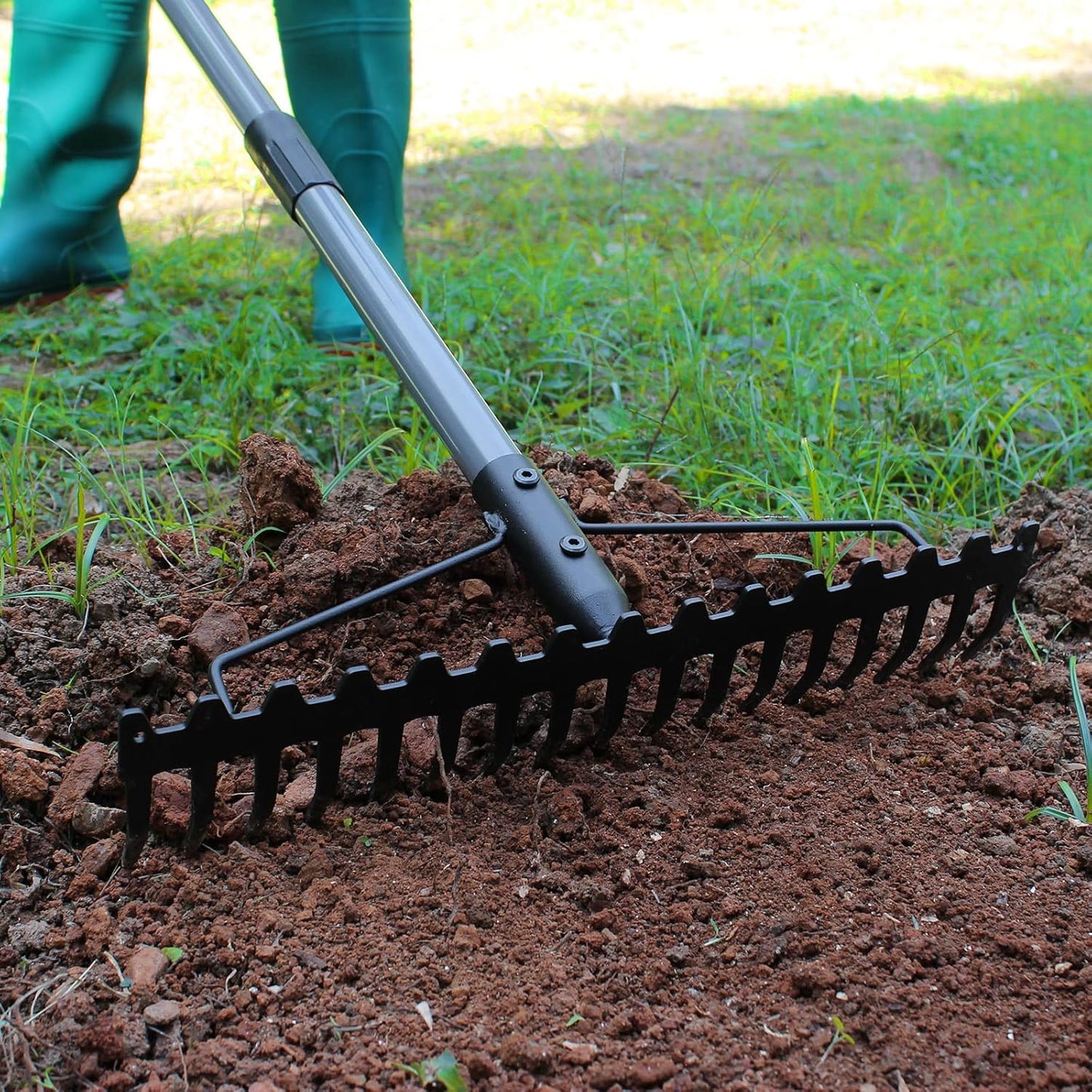 Walensee 5.4FT Bow Rake Heavy Duty Garden Rake with Stainless Steel Ha
