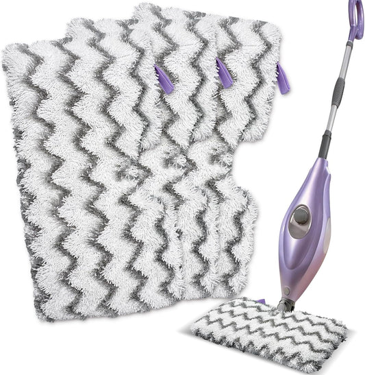 S3501 S3601 Steam Mop Replacement Pads Compatible with Shark Steam Pocket Mops S3501 S3601 S3550 S3801 S3901 S3601D S3801CO S3901D S3455K S2902 SE450, Washable Microfiber Mop Pads Reusable, 3 Pack
