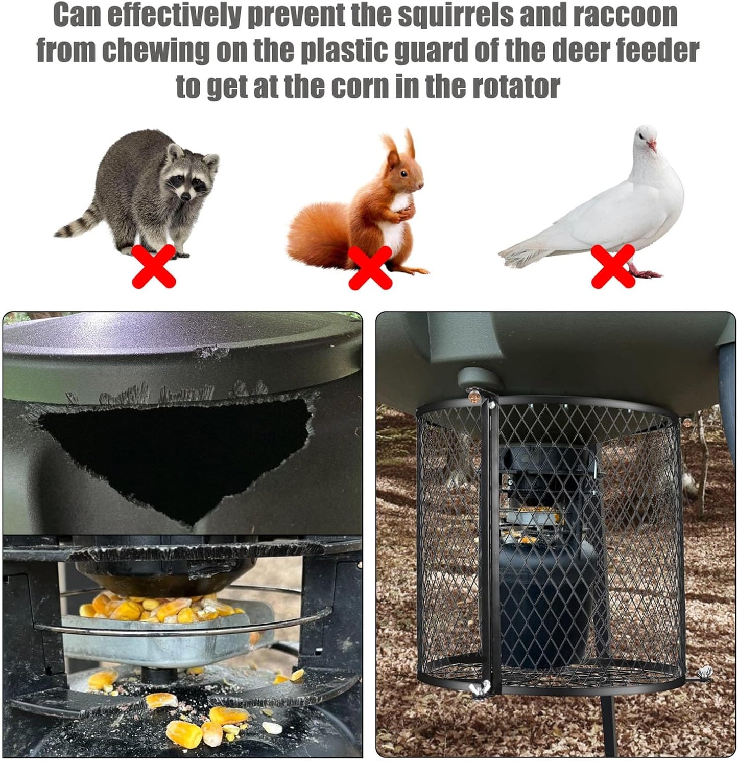 Varmint Feeder Cage Weatherproof Deer Feeder Protective Guards Cage for Outdoor Forest