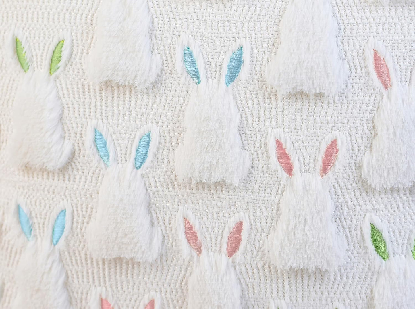 Easter Pillow Covers 18" x 18" Set of 2, Easter Decorations Cute Soft Plush Bunny Throw Pillow, Spring Farmhouse Decorations for Home Sofa Couch Living Room Bedroom