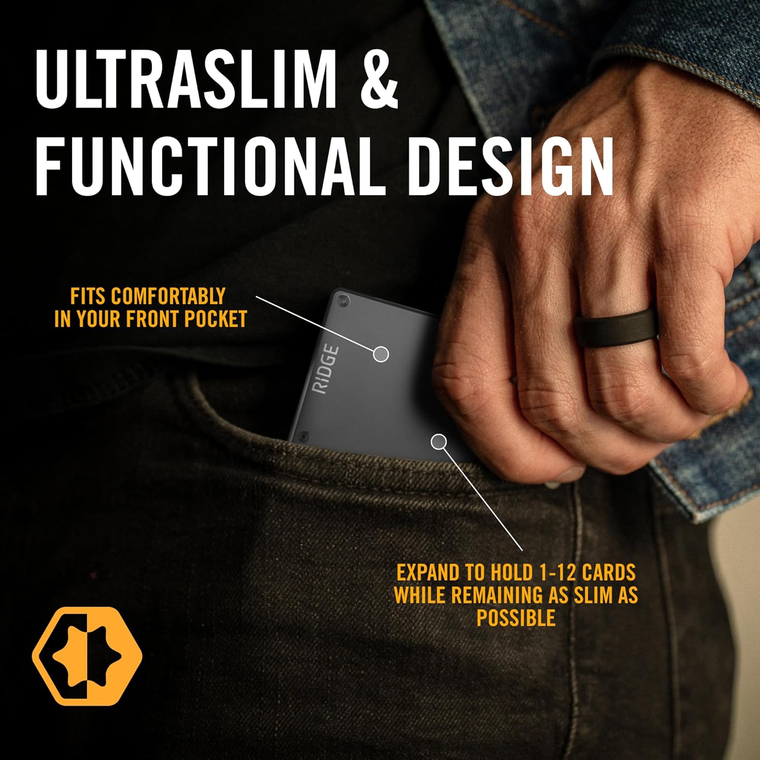 Ridge Wallet for Men - Slim Minimalist Compact Wallet and Card Holder,