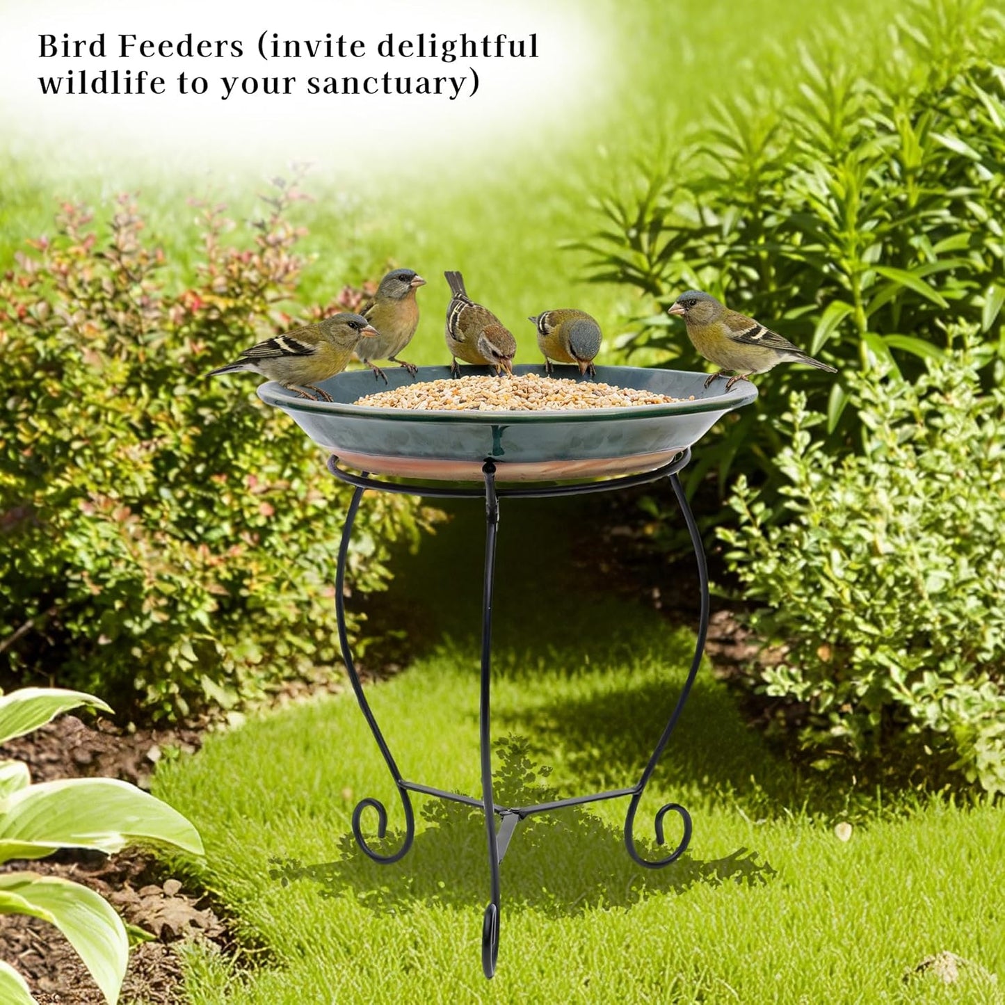 Topadorn Gazing Ball Stand Garden Metal Stand for 10-Inch or 12-Inch Gazing Globes, Black